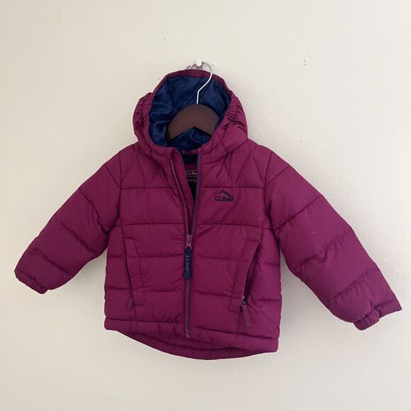 L.L Bean Toddlers' Bean's 650 Goose Down Puffer Jacket, Maroon- 2T, Windproof